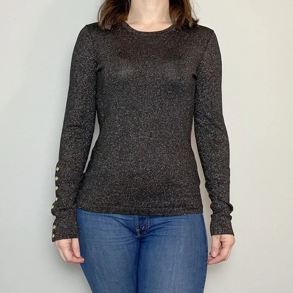 J. McLaughlin NWOT Jamey Metallic Shimmer Sweater - Picture 2 of 9
